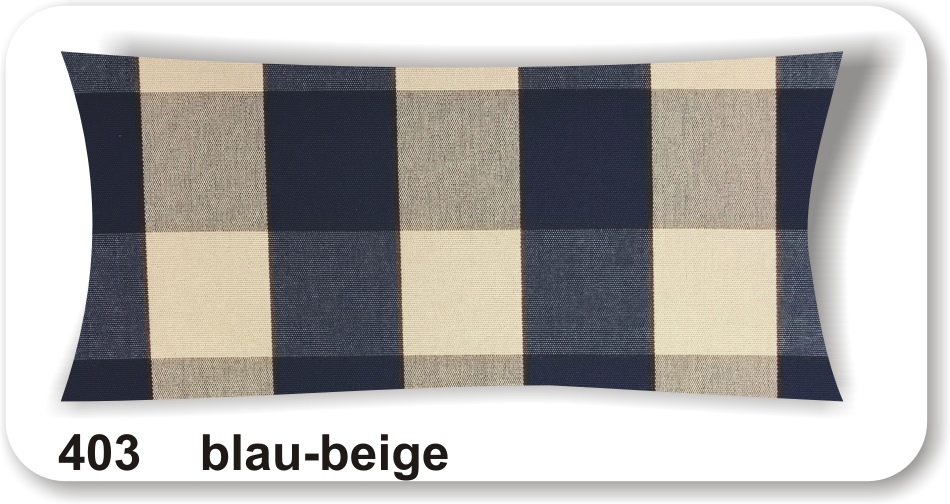 Polsterauflage Karo blau-beige