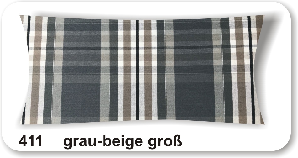 Polsterauflage Karo grau-beige groß