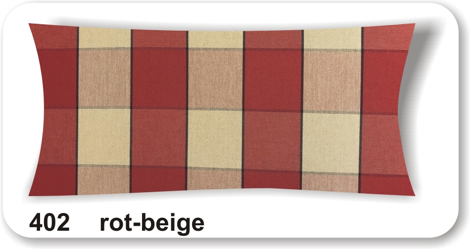Polsterauflage Karo rot-beige